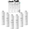 SimPure T2-600T Reverse Osmosis Water Filter System, Comes with Extra 6 Replacement Cartridges Filters (1-Year Replacement Filter Set)