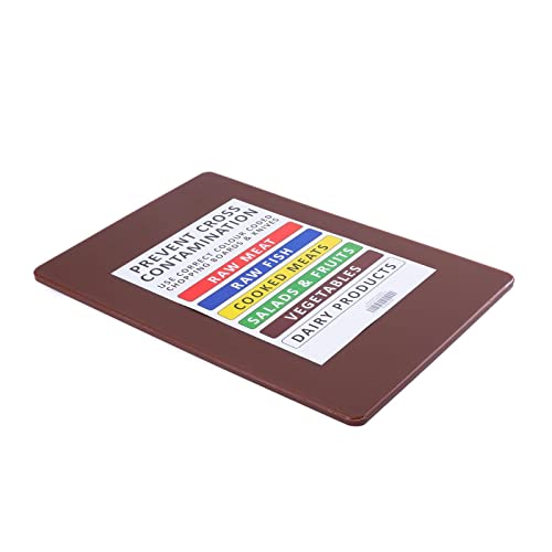 BAKI Commercial Plastic Cutting Board 18 x 12 x 0.5 inch (Brown)