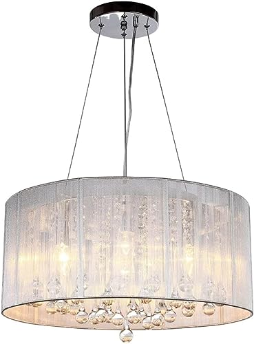 Plafonnier en cristal goutte de pluie chrome 47cm avec télécommande pour salon
