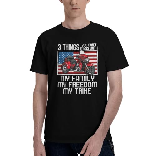 Yjianuny Men's T-Shirt,Motorcycle Trike American Biker Rules,Minimalist Graphic Print Soft