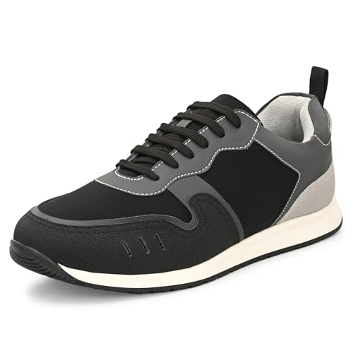 Image of Cruiser Men's Color Block Low-Top Sneakers | Cushioned Insole Comfortable Shoes | Durable TPR Sole with Trendy & Stylish Sneakers | Lace-Up Design with Gum Rubber Sole & Heel Pull-Tab (2654)