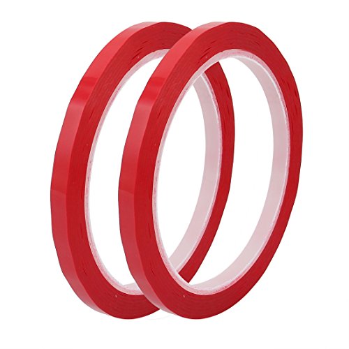 Image of uxcell 2 Pcs 6mm Wide 50 Meter Long PET Self Adhesive Electrical Insulation Tape Red