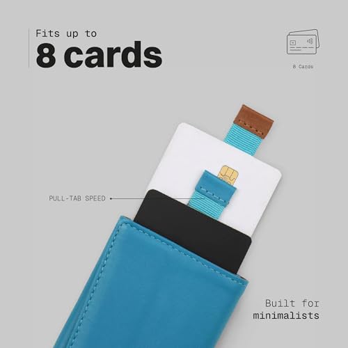 Image of The Frenchie Co. - Speed Wallet Mini - Ultra-Slim RFID Blocking Card Holder - Quick-Access Pull Tab - Full-Grain Italian Leather Minimalist Front Pocket Wallet for Men & Women