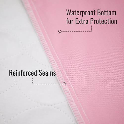 Image of DMI Washable Underpads for Adults, Waterproof and Reusable Bed Pads for Juvenile Incontinence, Caregiving, Nursing, Hospitals, and Home Use, 34″x 36″, 4 Count (Pack of 1)