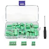 Herbst 50 Stück 2,45 mm PCB Schraubklemme, 8A Stromstärke PCB Mount Screw Terminal Block mit 2P 3P 4P Steckverbinder, für 28-10AWG Kabel