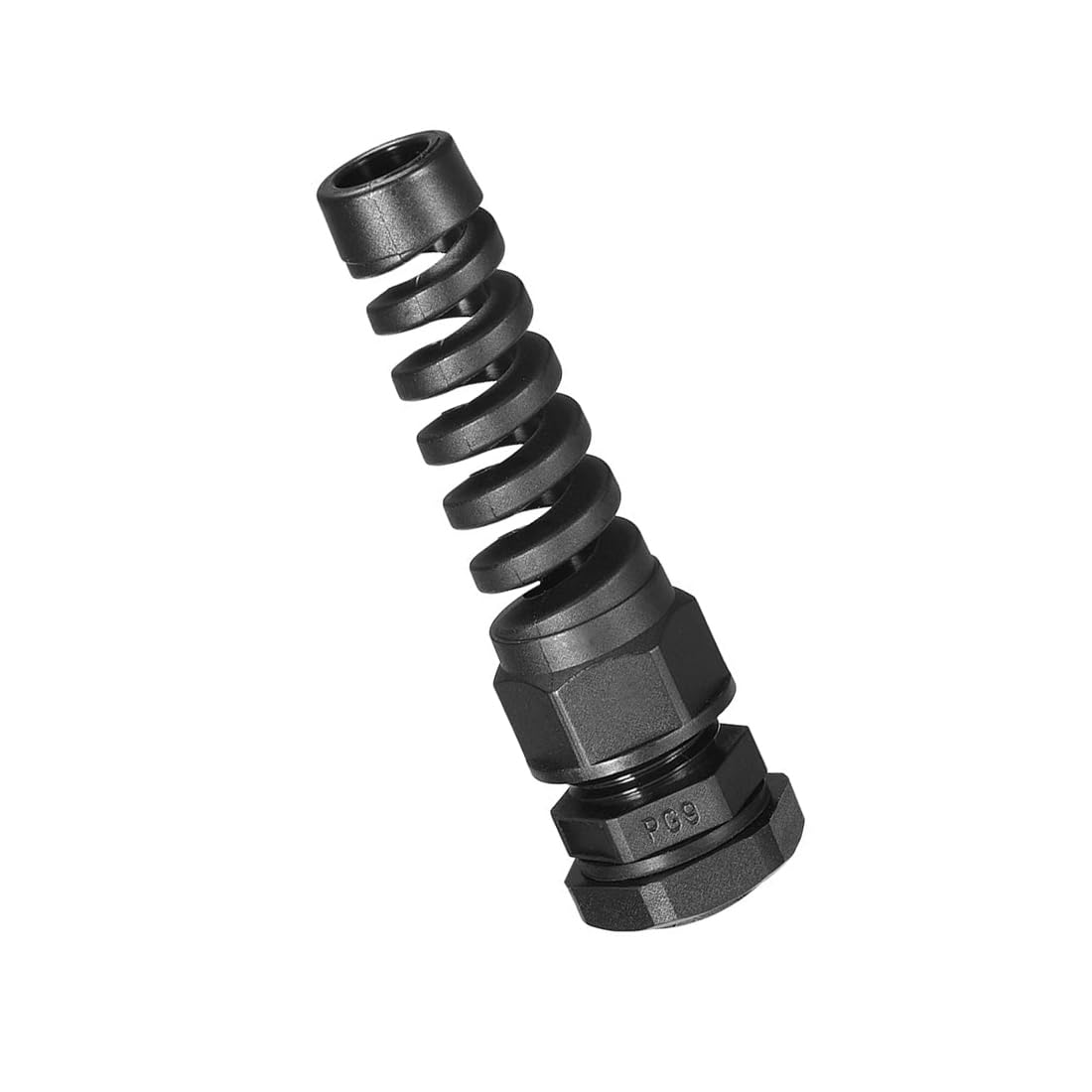 Unifizz 1 Pcs PG9 Cable Gland 4-8mm Wire Hole Waterproof Nylon Connector with Bend Protection and Locknut