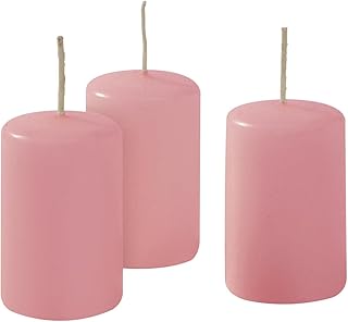 Cereria di Giorgio Risthò - Velas de 4 cm de diámetro, 7 cm de altura, color rosa polvo, paquete de 12 unidades