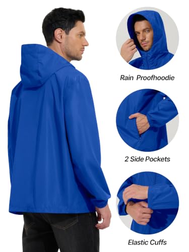 Image of UIQUR Mens Raincoat Waterproof Rain Jacket