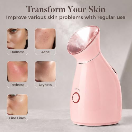 Image of Nano Ionic Facial Steamer Kit with 17 Skin Care Tools for Home Spa