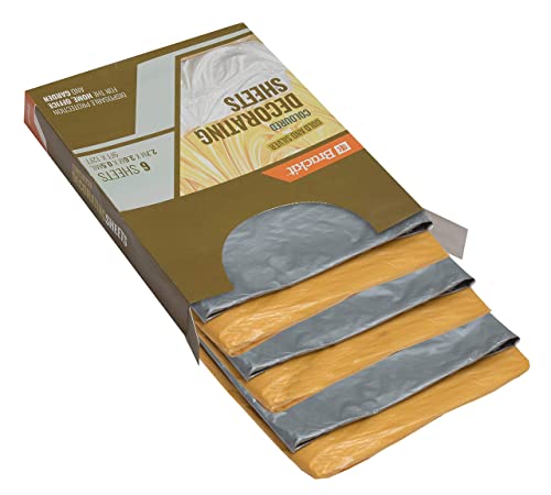 Brackit Premium Lot de 6 feuilles anti-poussière jetables en polyéthylène résistant à la poussière et à l'eau Doré et argenté 3,6 x 2,7 m Cover