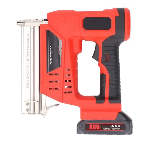 Cordless Brad Nailer, 2 Modes 18V 2Ah Lithium Battery Powered Cordless Nail Gun 100 Nails Capacity Handheld Electric Nail Stapler Support 18 Gauge Nail for Woodworking