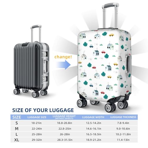 Travel Luggage Cover - Cartoon House Car Washable Suitcase Covers Protector Fits 18-32 Inch Luggage4
