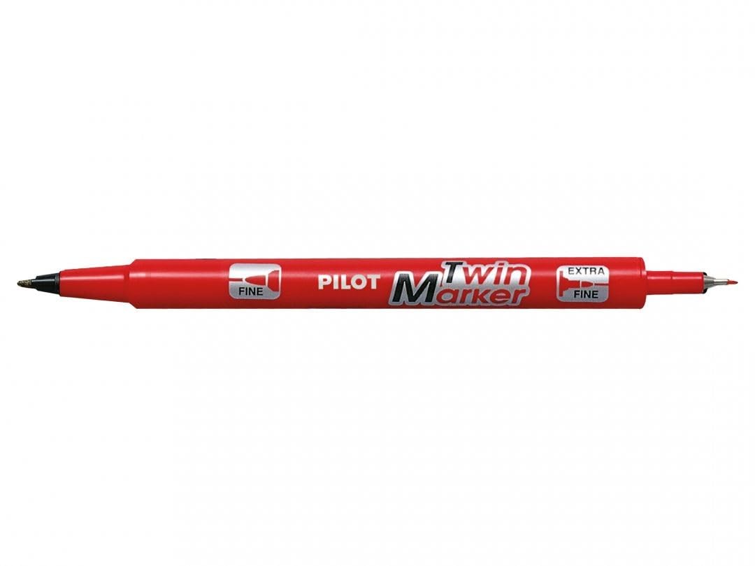 Pilot Twin Permanent Marker Pen, Red