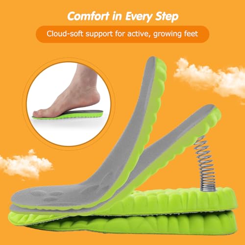 Image of 4D Cloud-Soft Comfort Insoles for Kids and Youth - Trim-to-Fit Insoles with Arch Support and Shock Absorption - Breathable Memory Foam Kids Shoe Inserts Designed for Growing Feet (US Kids 11.5C - 12C)