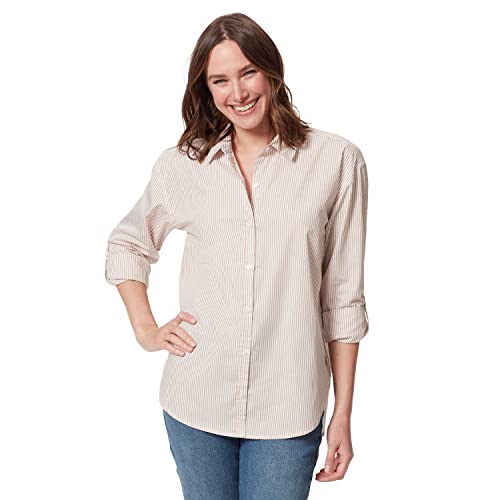 Image of Gloria Vanderbilt Women's Amanda Oversized Button Down Shirt with Roll-tab Sleeves