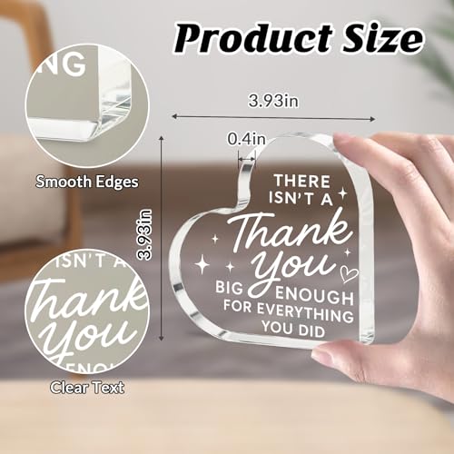Placa de Acrílico Transparente en Forma de Corazón para Agradecimiento miniatura 5