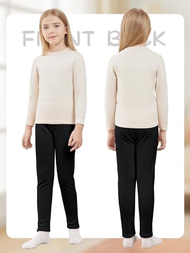 Girls Fleece Lined Leggings Cotton Kids Winter Warm Leggings Thick Thermal Tights Pants - Image 5