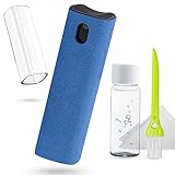 Kit de nettoyage d'écran 2 en 1 : outil de nettoyage tout-en-1, y compris un nettoyant pour écran (solution de 10 ml et chiffon en microfibre qui le recouvre), un flacon de 10 ml de solution de nettoyage pour écran, une petite brosse pour clavier et un chiffon de nettoyage doux en peluche pour lunettes.