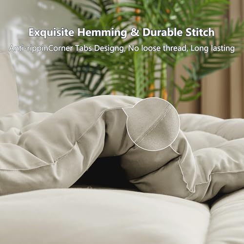 Wavve Piumino Letto Matrimoniale Quattro 4 Stagioni 260X240 Cm - Piumone 240X260 Invernale Autunnale - Trapunta 260 X 240 In Microfibra Sintetica, Beige - 6