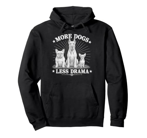More Dogs Less Drama Funny Dog Lover Vintage Graphic �p�[�J�[