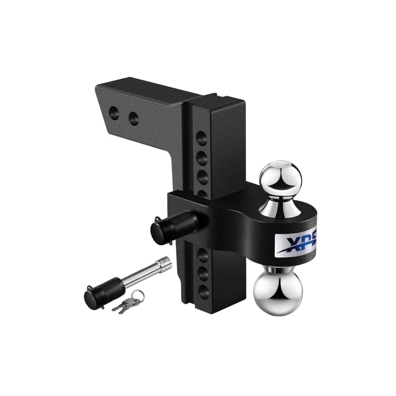 Octora-Adjustable-Aluminum-Trailer-Hitch-Fits-2-Receiver-8-Droprise-Dual-Ball-2-X-2-516-12500-Gtw-With-Trailer-Locks-Black 41jmyc8lpll. sl500 . ss800