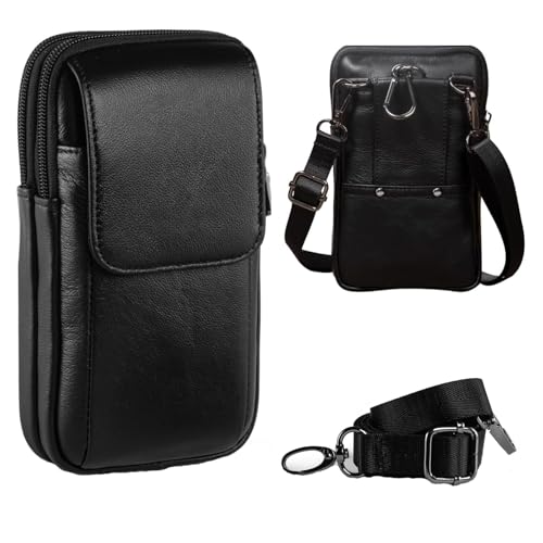 Amazon | HUAZHIMAO携帯ポーチメンズ ベルト本革スマホケースホルダー