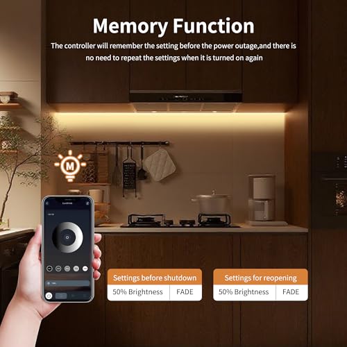 Image of COB LED Strip Lights, Dotless LED Lights with Remote& App, 65.6ft Natural White 4000K Super Bright Dimmable 24V Flexible LED Tape Light,Kitchen Cabinet,Office,Stairs,Shelf Indoor Lighting.