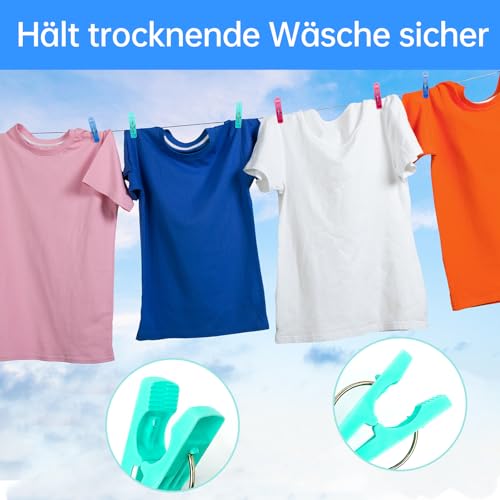 Nadinsta 112 Pcs Clothes Pegs for Washing Line With Durable Spring 4 Colors Extra Strong Washing Line Non Slip Laundry Pegs - Image 4