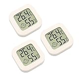 RUIZHI 3er-Pack Mini Indoor Thermometer Hygrometer Digitaler Luftfeuchtigkeit Temperatur LCD-Anzeige Bluetooth Wireless Sensor Thermometer für Zuhause, Büro,Raumklimakontrolle Raumluftüerwachtung
