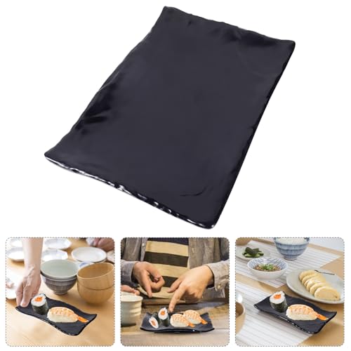 Plato japonés para sushi GLEAVI melamina negro tamaño medio miniatura 6