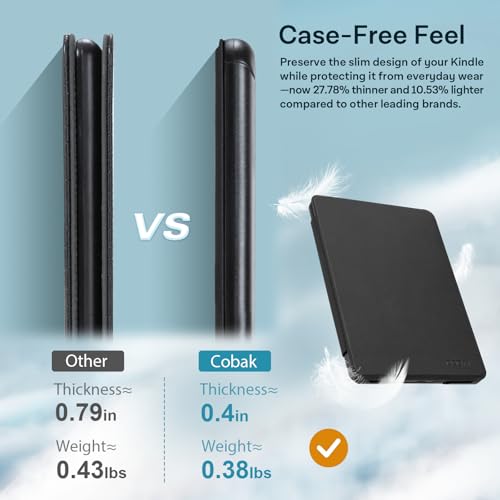 Image of CoBak Lightweight Stand Case for 7 inch 12th Gen 2024 and Colorsoft with Right Hand Strap - Compatible with iPhone MagSafe, for Samsung /Belkin /Anker Wireless Charging Pads,Fabric Black