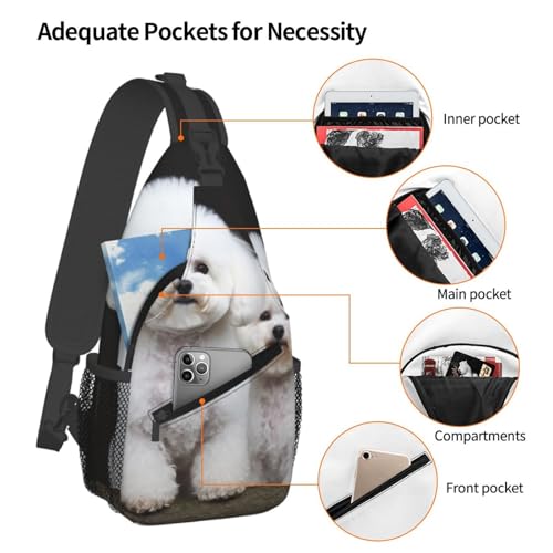Bolso Cruzado Bichon Frise para Hombre y Mujer miniatura 4