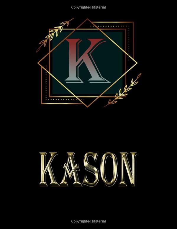 Kason: Personalized Name Sketchbook.Monogram Initial Letter K Journal. Kason Cute Sketchbook on Black Cover , Blank Paper 8.5 x 11 ,Great For Drawing, Sketching, Crayon Coloring and colored pencil