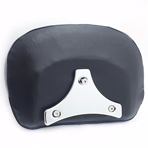 Xkh- Motorcycle Cushion Backrest Pad Mount Kit W/Plate Compatible With '97-'17 Harley Touring Road King Chrome [B01M34Omkj] #TOP1