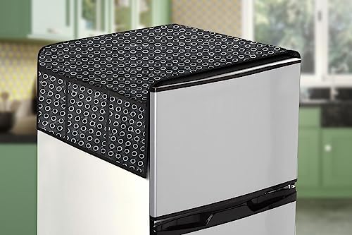 Image of Stylista Refridgerator top Cover Suitable for Samsung RR20A181BU8 /HL, 192 Liter Fridge, Dimension (WXD) 65x111 CM, Symmetric Pattern Grey White