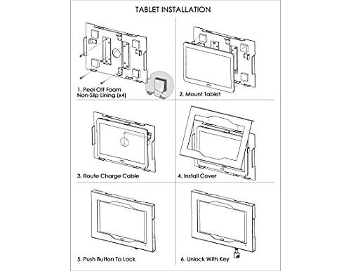 Tabcare Locking Anti-Theft Metal Case For Samsung Galaxy Tab 8.7" Tablet For Kiosk, Pos, Store, Show Display, Time Clock (Tab A7 Lite Sm-T220, Black) #TOP6