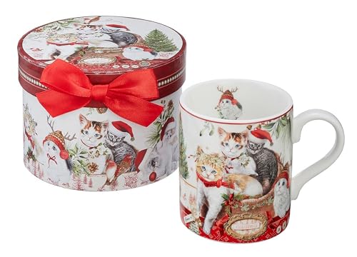 パシフィックGLD 電子レンジ対応 マグカップ クリスマス 『ロイヤルアーデン(ROYAL ARDEN)』 ニューボーンチャイナ ギフトボックス入り 250ml 直径約7.5×H8(取っ手含むW10)cm No.36190のサムネイル