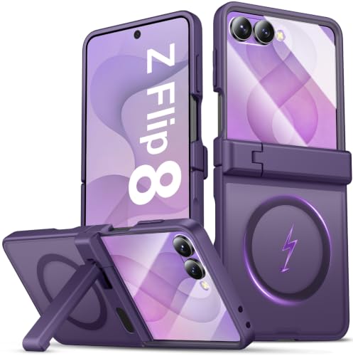 BXYJY for Samsung Galaxy Z Flip 8 Case with Stand, Fit for MagSafe, Purple