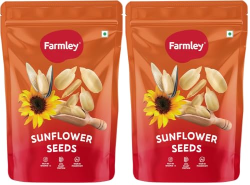 Image of Farmley Sunflower Seeds 200 gram I Sunflower Seeds for Eating | Diet Food | Healthy Snack | Raw seeds | Weight management | Source of Antioxidants Pack of 2