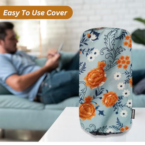 Image of Dust Cover for Speakers, Dust & Water proof Dimensions 36-inch Height & 16-inch Diameter Suitable for(MHC-V73D, MHC43D,MX Series, PartyBox 710) - Grey Flower