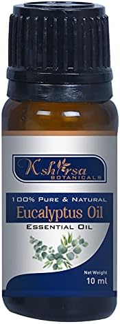 Kshirsa Botanicals Eucalyptus Essential Oil, Skin, Face & Hair Care, Pure & Undiluted Therapeutic Grade Oil, Excellent for Aromatherapy(10 ml)