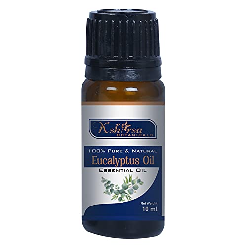 Kshirsa Botanicals Eucalyptus Essential Oil, Skin, Face & Hair Care, Pure & Undiluted Therapeutic Grade Oil, Excellent for Aromatherapy(10 ml)