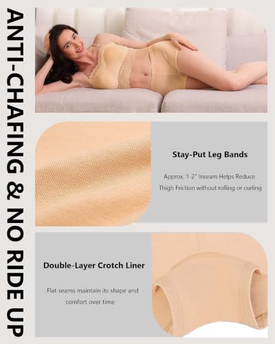 Image of Women's Boyshorts Underwear Cotton, Full Coverage Panties, Womens Boyshort Boxer Briefs Breathable for Women 4 Pack