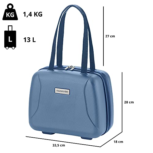 Bagage a main 55cm bleu design et vanity case rigide Skyhopper 13 LTR