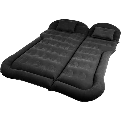 Wakeman Inflatable Mattress - Car Air Mattress for SUV or Tent with Aux Outlet Pump and 2 Inflatable Pillows - Car Camping Gear Outdoors (Black) -  75-CMP1143