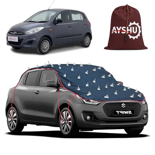 Image of AYSHU Water-Resistant Spike Car Cover for Hyundai i10 - Protects from Dogs, Monkeys, Dust, Sunlight & UV - Full Roof Universal Fit