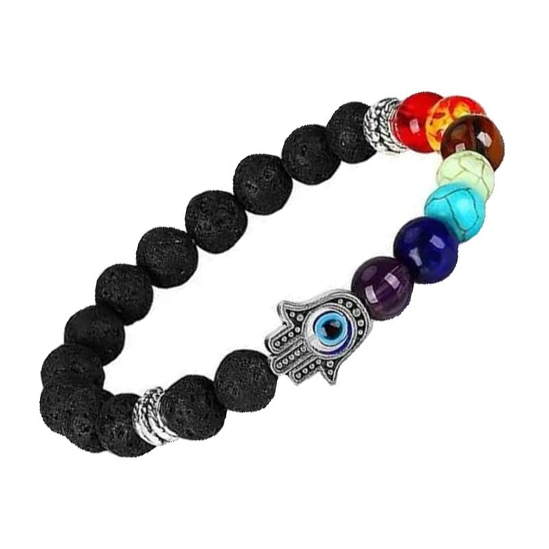 Fashion Frill Evil Eye Bracelet For Men Natural Stone Multicolor Buddha Hand Hamsa Black Bracelet For Women Girls Boys Stylish Friendship Bracelet (B0CJ9JN5CS) Amazon Price History, Amazon Price Tracker