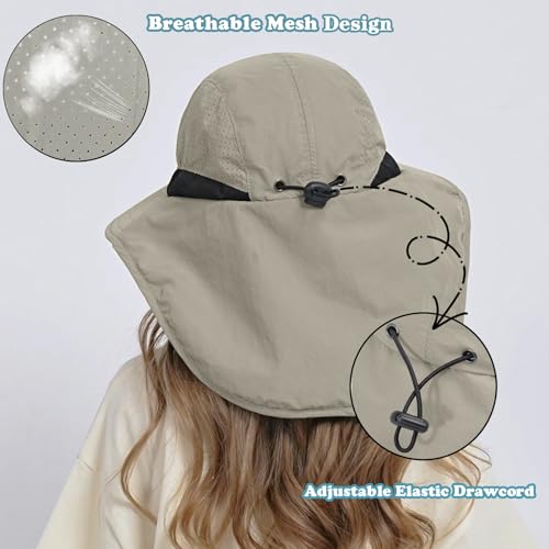 Image of ZOORON Kids Sun Hat with Neck Flap UPF 50+ Beach Hats for Baby Boys Girls