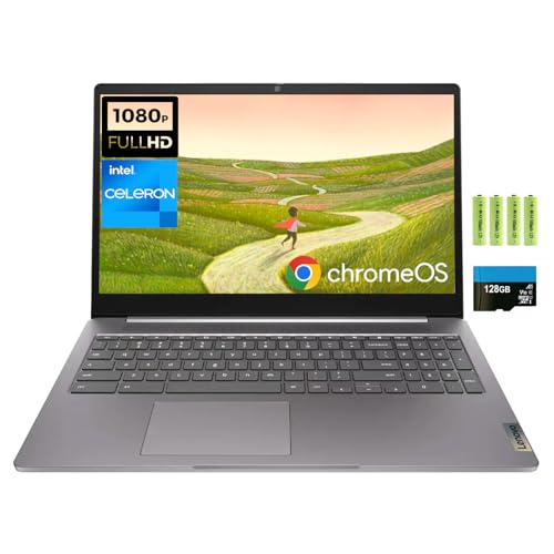 Image of Lenovo IdeaPad 3i 15.6 inch FHD Chromebook, Intel Celeron N4500 Processor, 4GB RAM, 192GB Storage(64GB eMMC + 128GB Flash Memory), Webcam, Wi-Fi 6, Bluetooth, SD Card Reader, HDMI, Artic Grey, Chrome OS