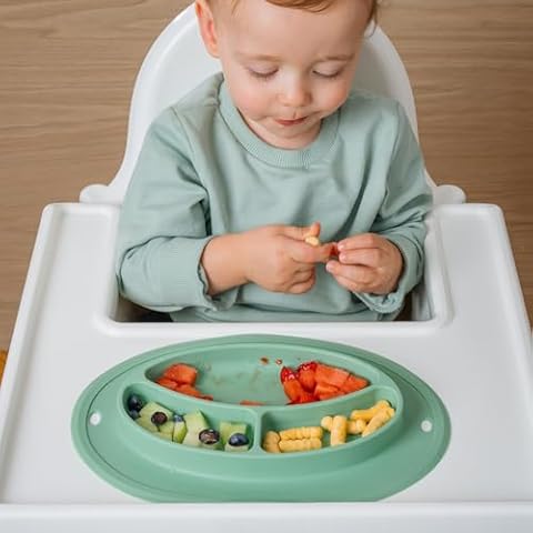 UpwardBaby Divider Plate with Suction Placemat - BPA Free - 100% Food-Grade Silicone - 6m+ Cover